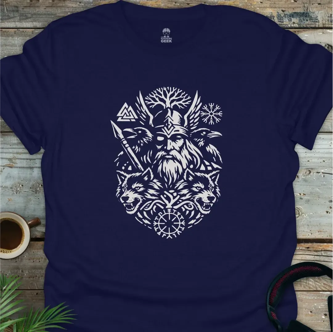 Odin And The Creatures Of Myth - Geek T-Shirt - Navy