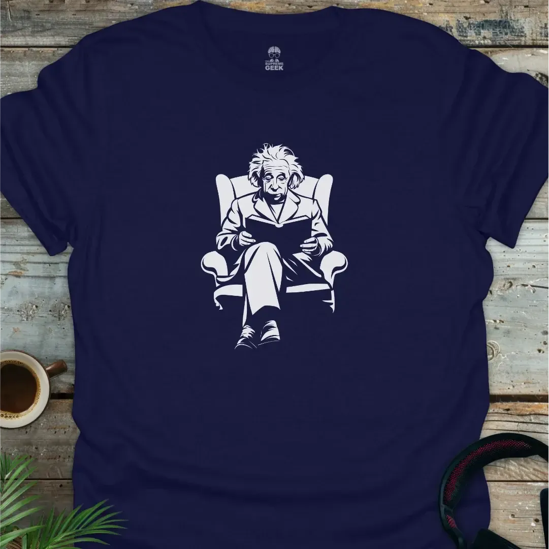 Einstein Reading - Geek T-Shirt - Navy