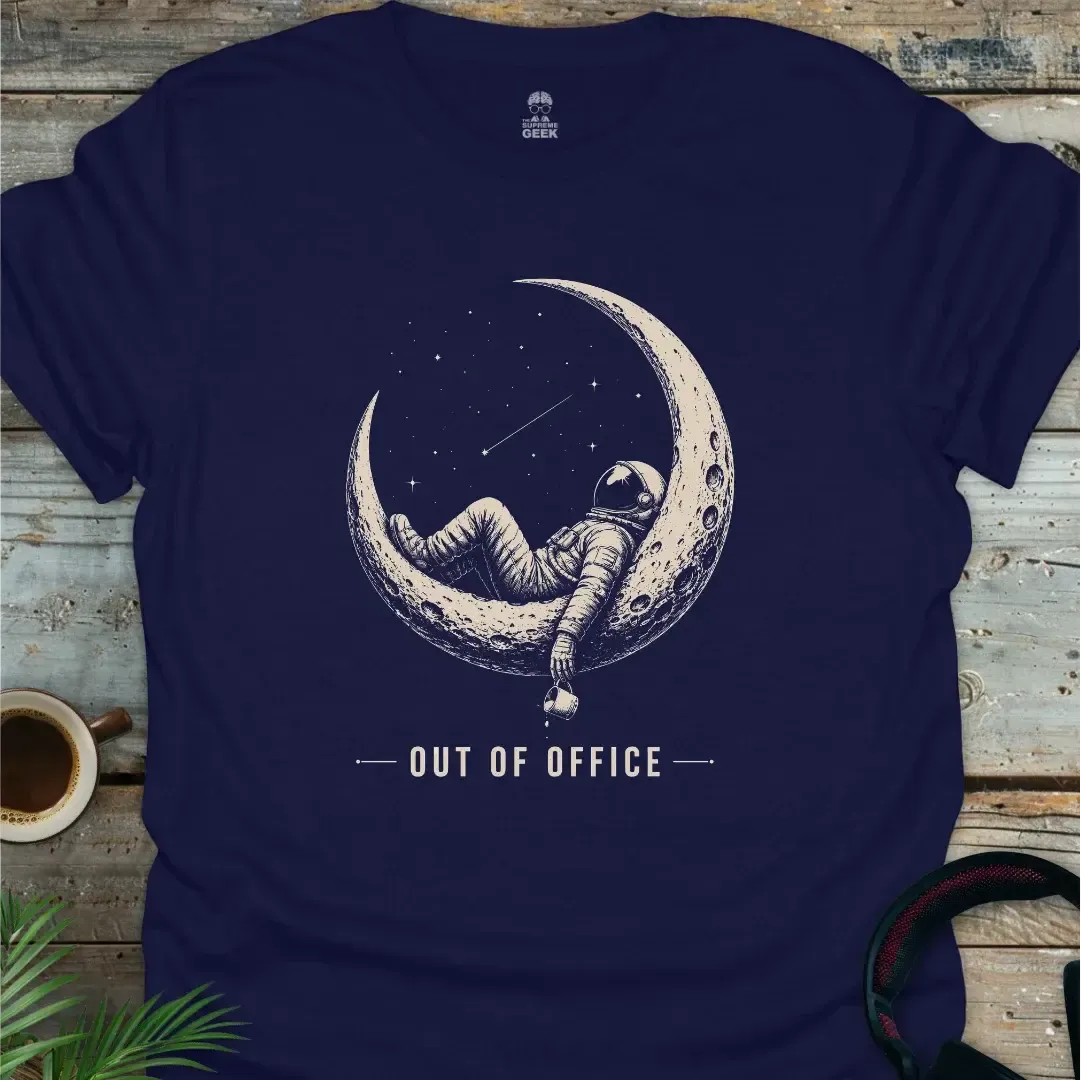 Slumbering Astronaut - Geek T-Shirt - Navy