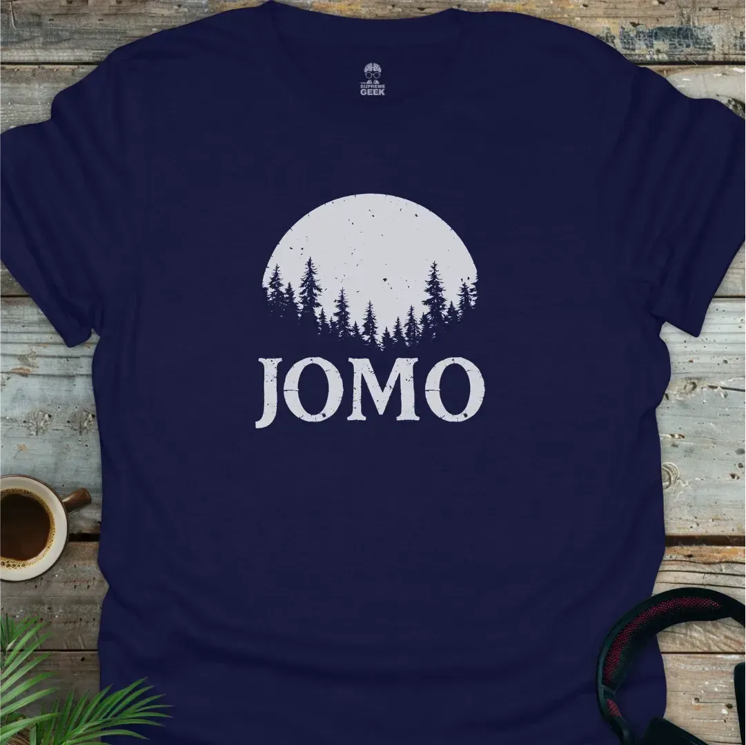JOMO (Joy Of Missing Out) In The Woods - Geek T-Shirt - Navy