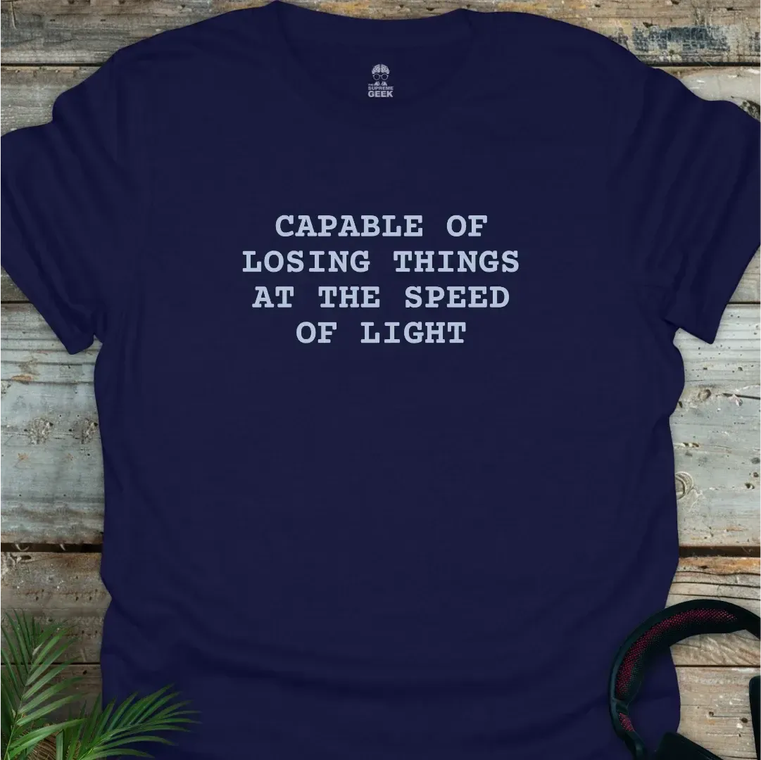 Capable Of Losing Things - Geek T-Shirt - Navy