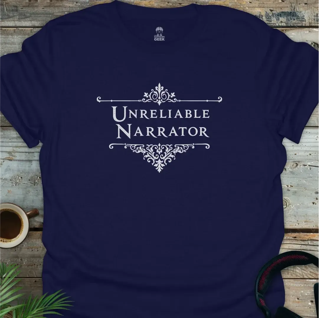 Unreliable Narrator - Literary Geek T-Shirt - Navy