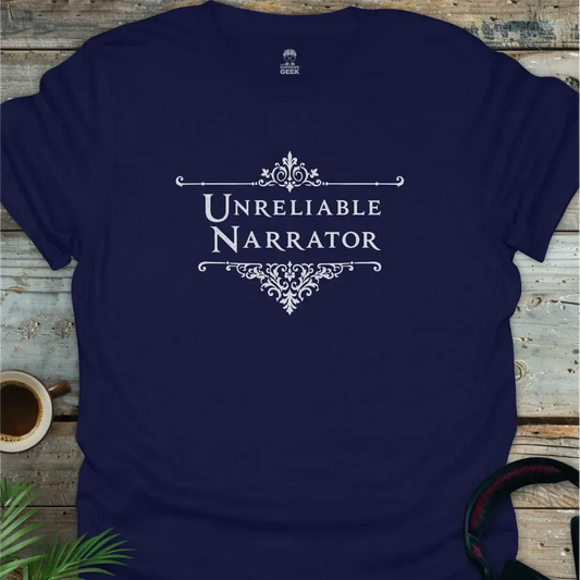 Unreliable Narrator - Literary Geek T-Shirt - Navy