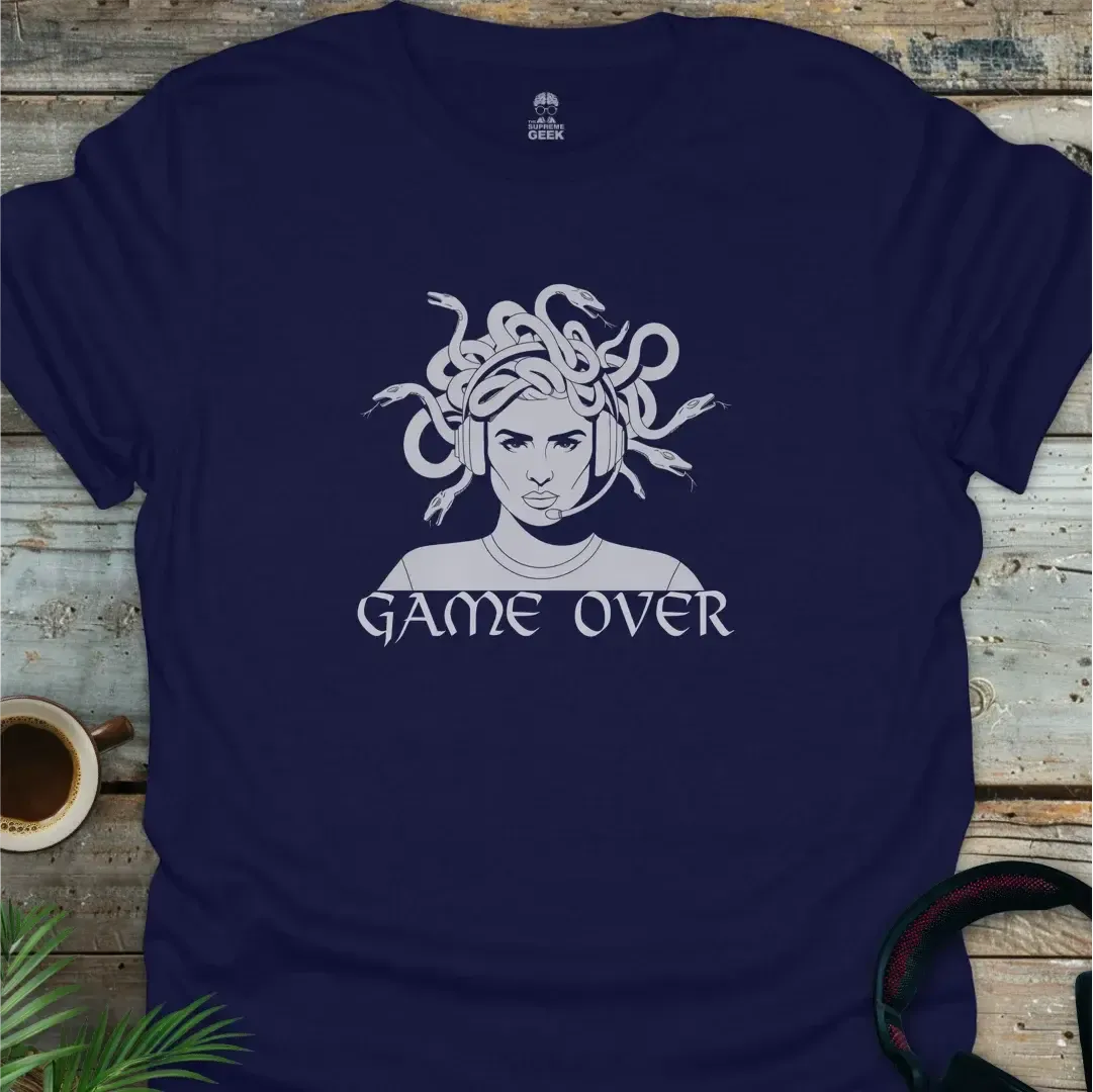 Game Over - Medusa - Geek T-Shirt - Navy