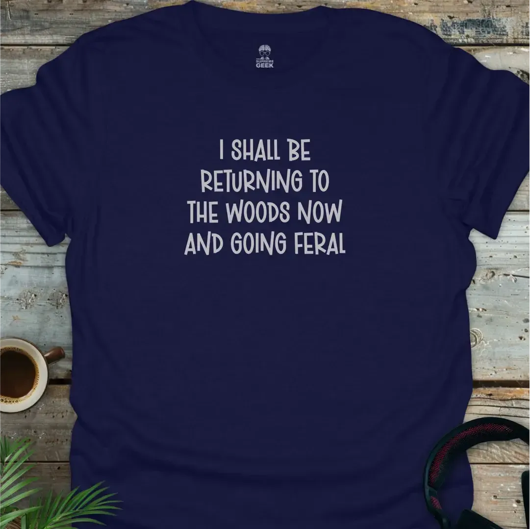 Returning To The Woods - Geek T-Shirt - Navy