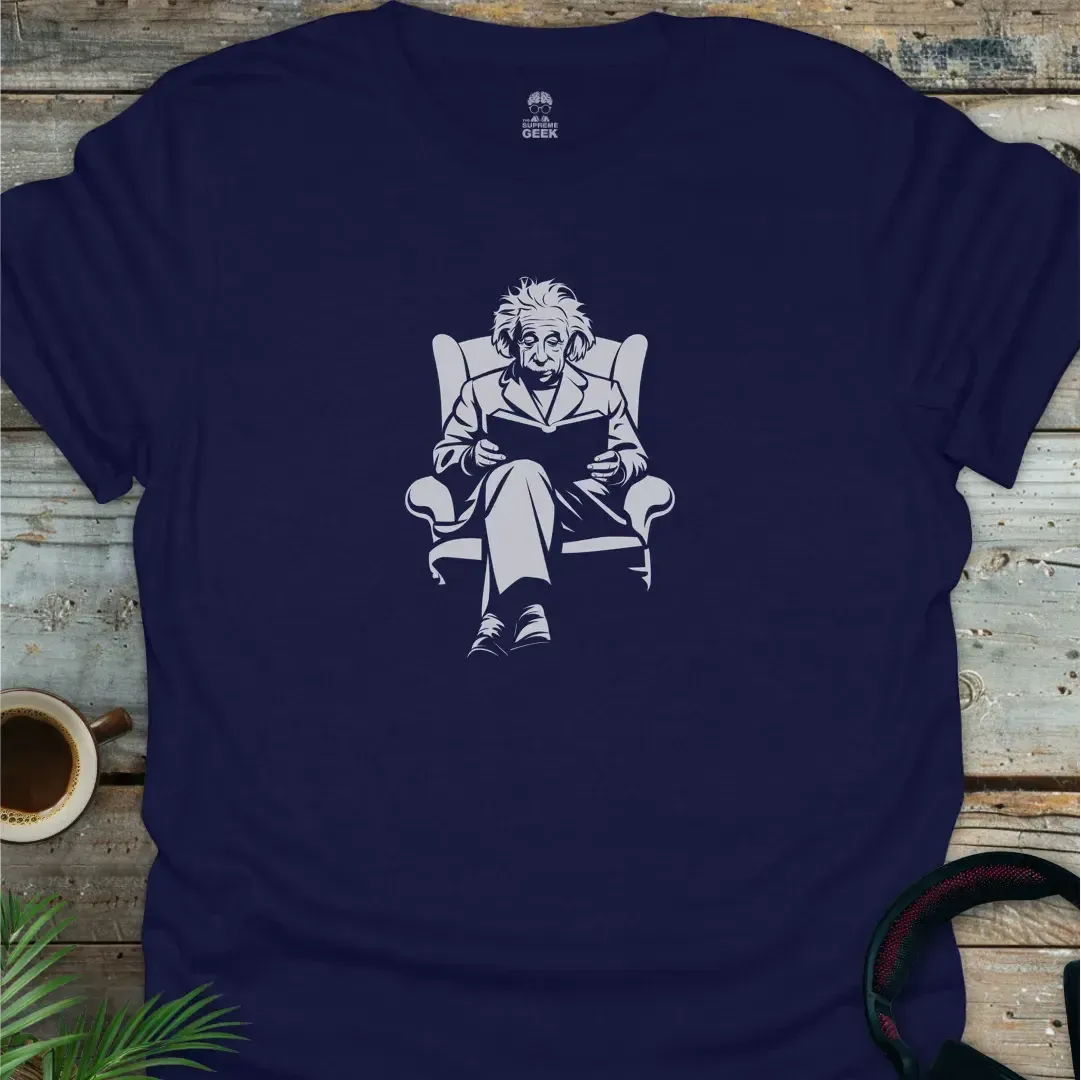 Einstein Reading - Geek T-Shirt - Navy