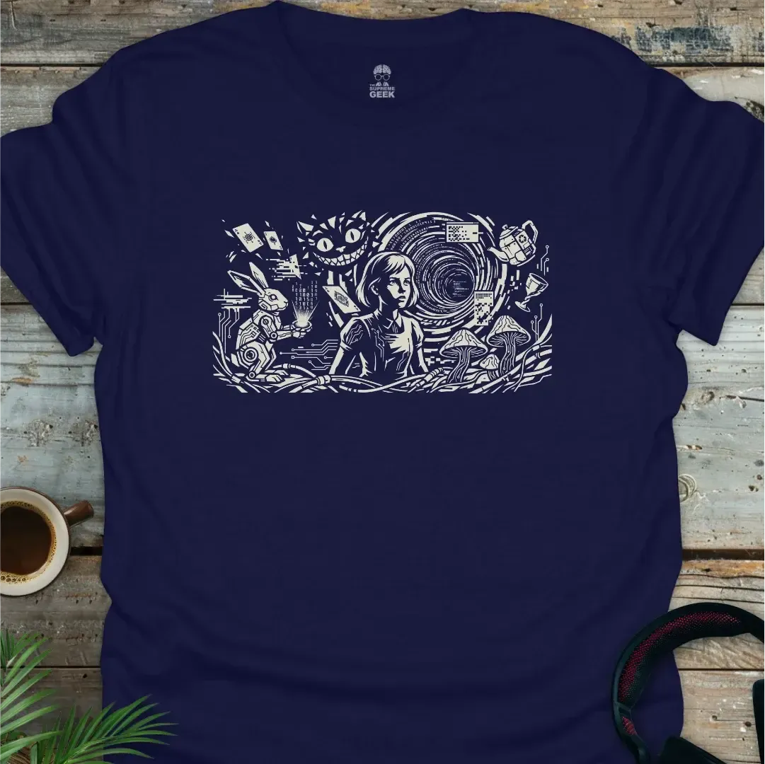 Alice In Cyberland - Geek T-Shirt - Navy