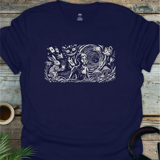 Alice In Cyberland - Geek T-Shirt - Navy