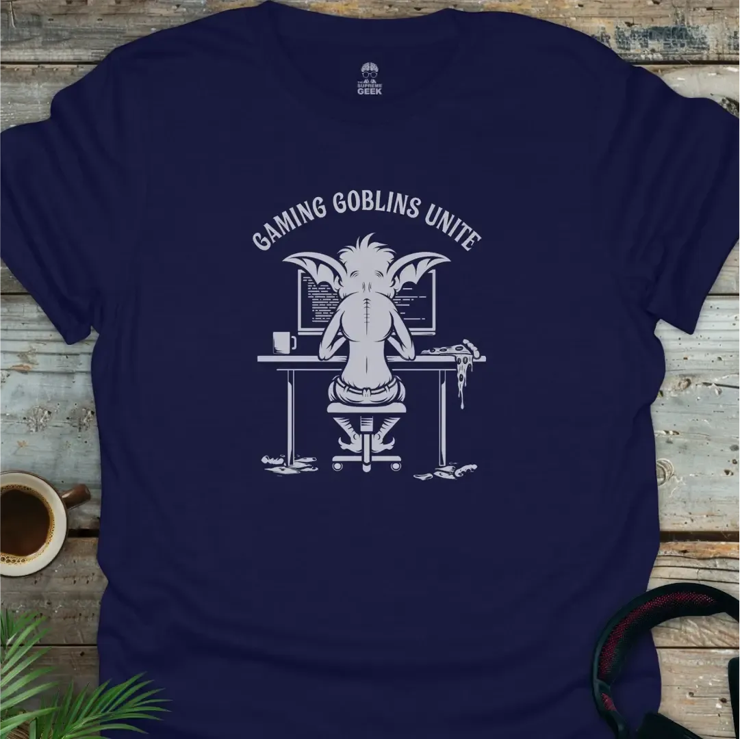 Gaming Goblins Unite - Geek T-Shirt - Navy