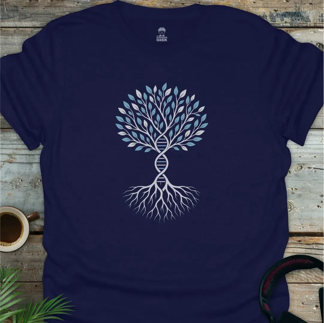 DNA Tree - Geek T-Shirt - Navy