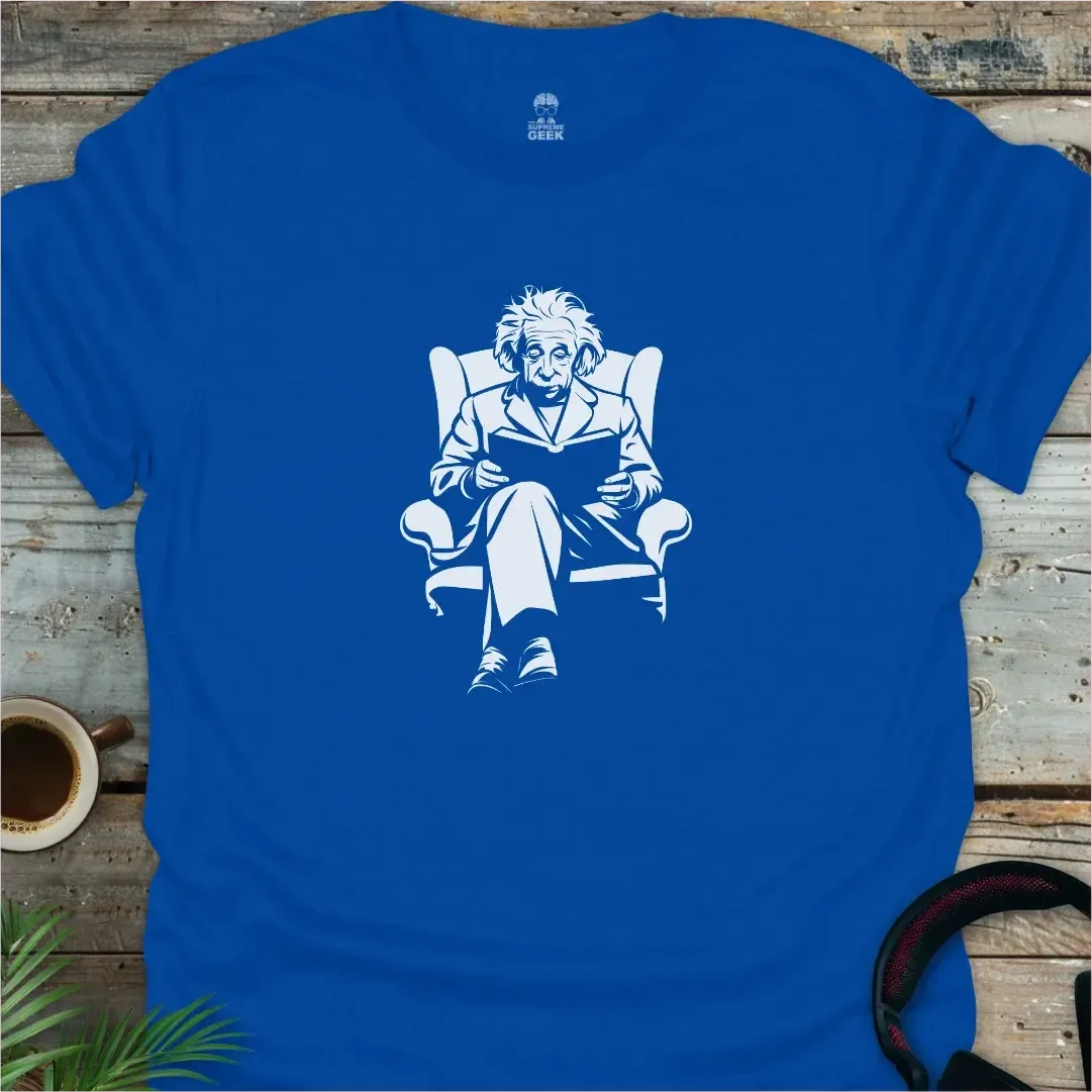 Einstein Reading - Geek T-Shirt - Royal