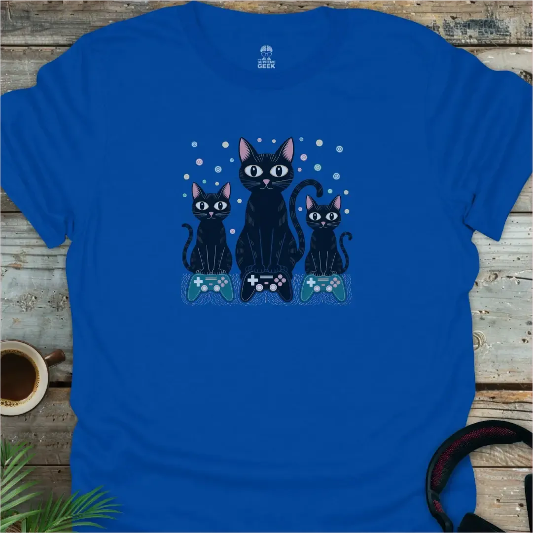 Gaming Gangster Kitties - Geek T-Shirt - Royal