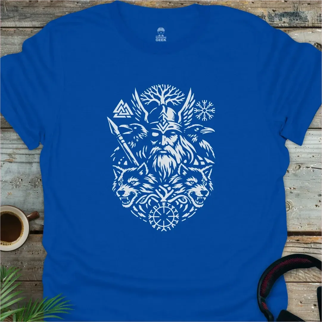 Odin And The Creatures Of Myth - Geek T-Shirt - Royal