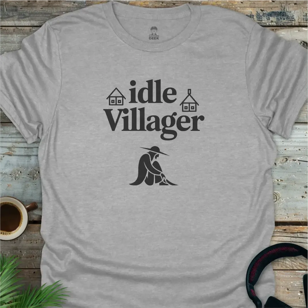 Idle Villager - Geek T-Shirt - Sport Grey