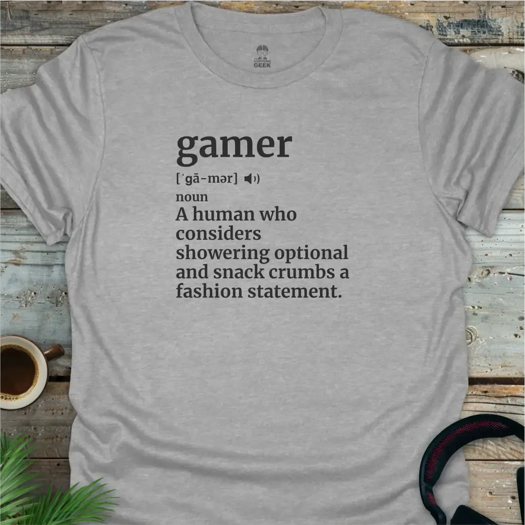 Gamer Definition - Geek T-Shirt - Sport Grey
