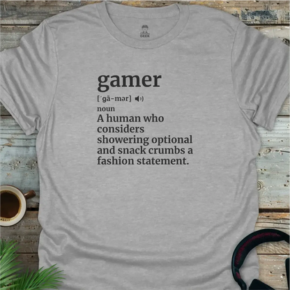 Gamer Definition - Geek T-Shirt - Sport Grey