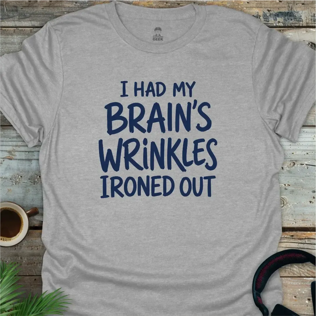 Brain's Wrinkles - Funny Geek T-Shirt - Sport Grey
