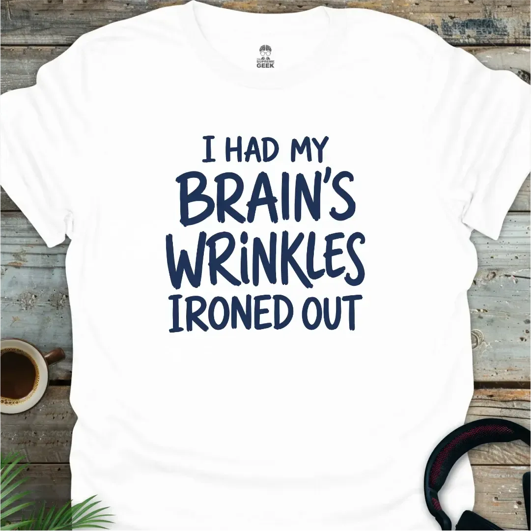 Brain's Wrinkles - Funny Geek T-Shirt - White
