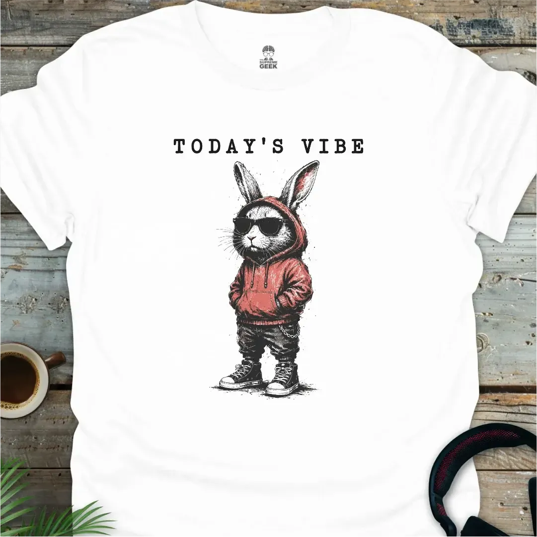 Today's Vibe (Rabbit) - Geek T-Shirt - White