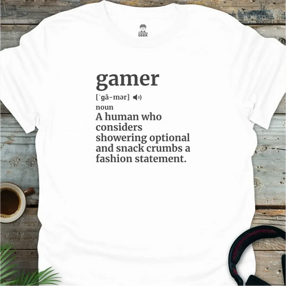 Gamer Definition - Geek T-Shirt - White