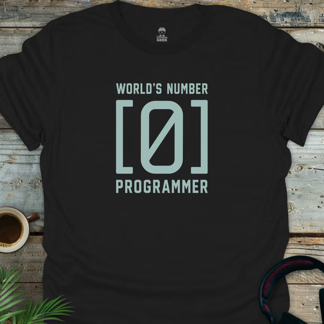 World's [0] Programmer - Geek T-Shirt - Black