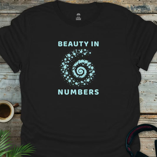 Beauty In Numbers (Logarithmic Spiral) - Geek T-Shirt - Black