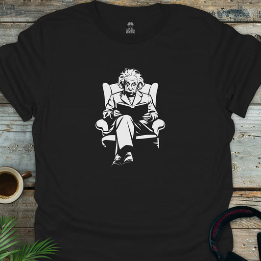 Einstein Reading - Geek T-Shirt - Black