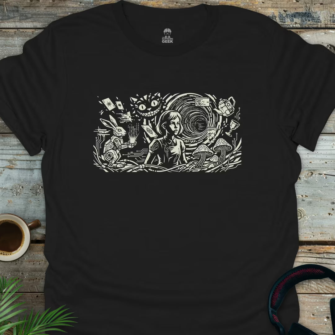 Alice In Cyberland - Geek T-Shirt - Black