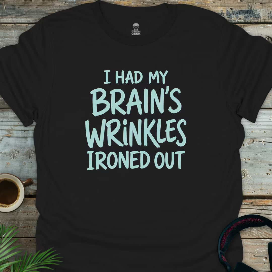 Brain's Wrinkles - Funny Geek T-Shirt - Black