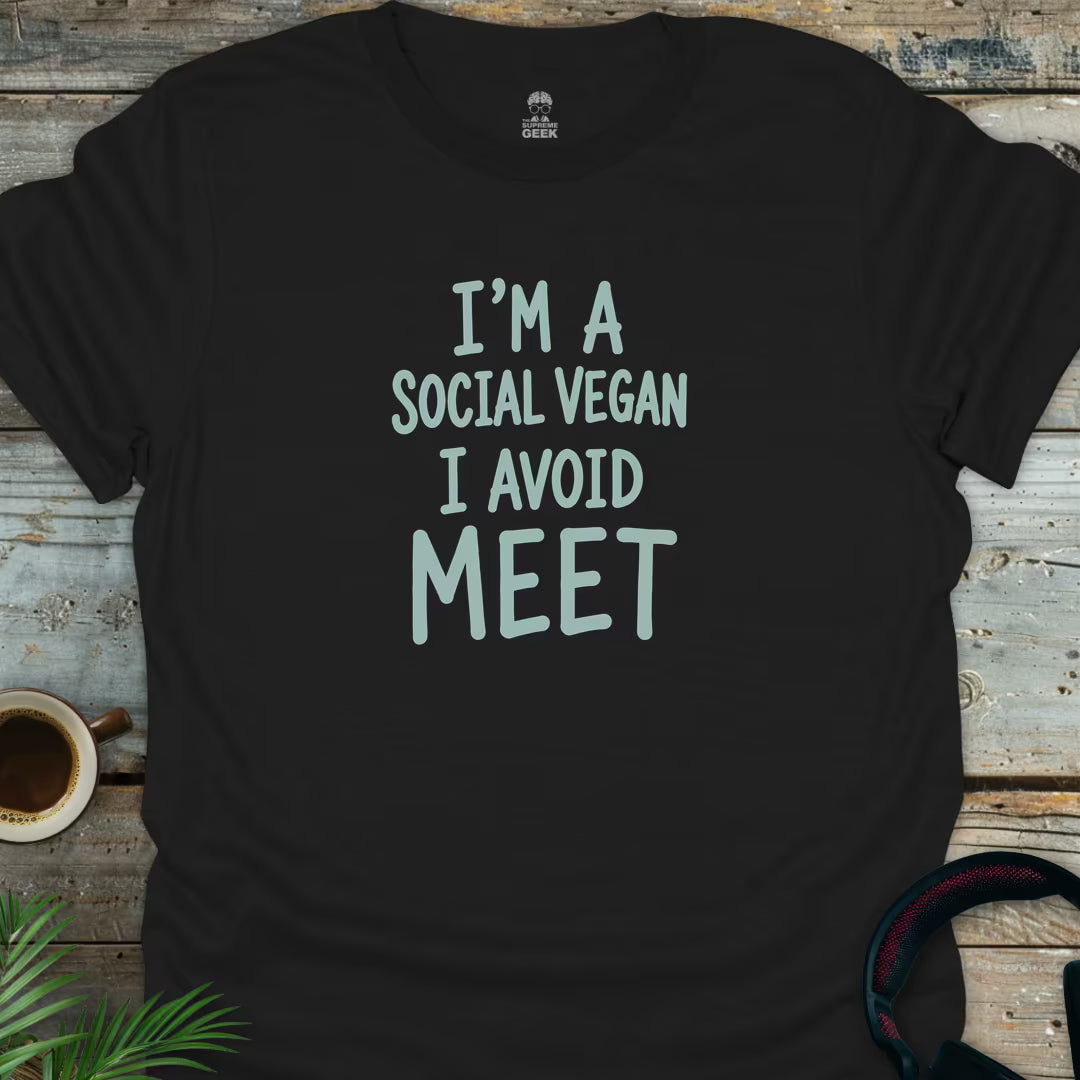 Social Vegan - Geek T-Shirt - Black