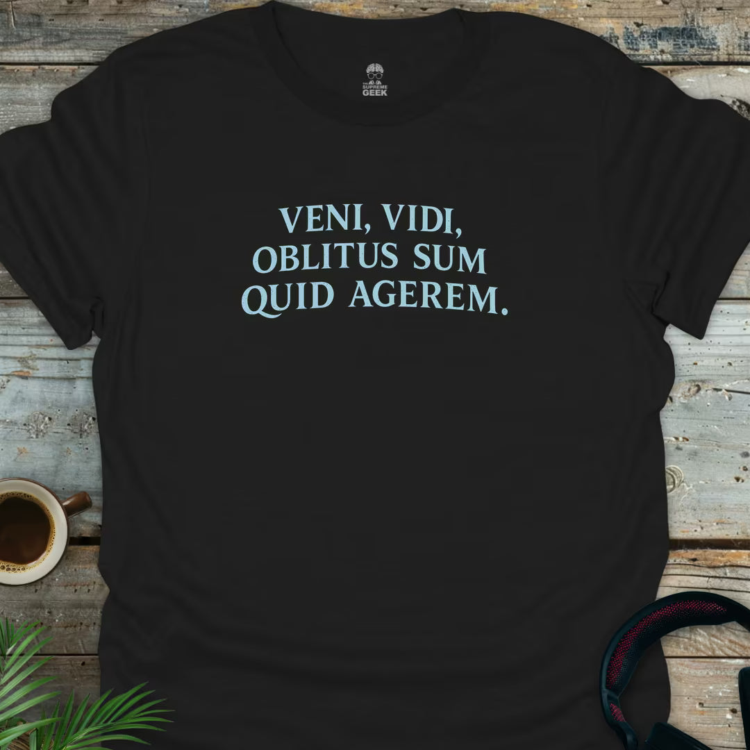 I Came I Saw I Forgot What I Was Doing (Latin) - Geek T-Shirt - Black