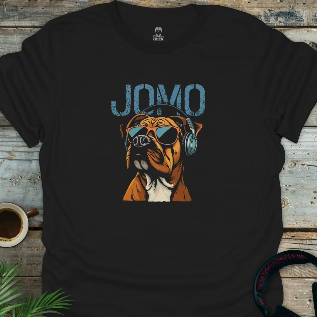 JOMO - Joy Of Missing Out (Boxer Dog) - Geek T-Shirt - Black