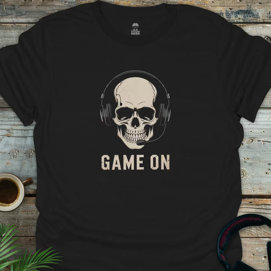 Game On (Skull) - Geek T-Shirt - Black