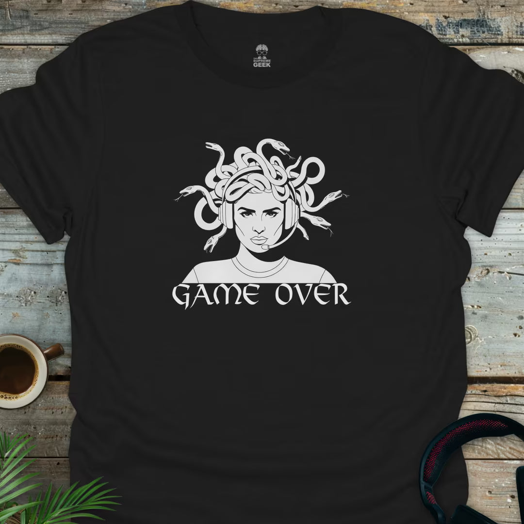 Game Over - Medusa - Geek T-Shirt - Black