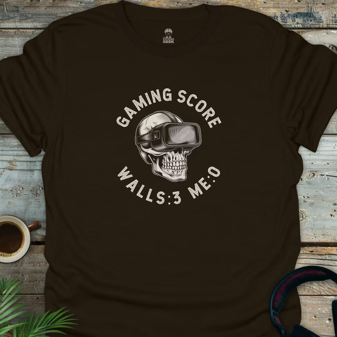 Gaming Score (VR) - Geek T-Shirt - Dark Chocolate