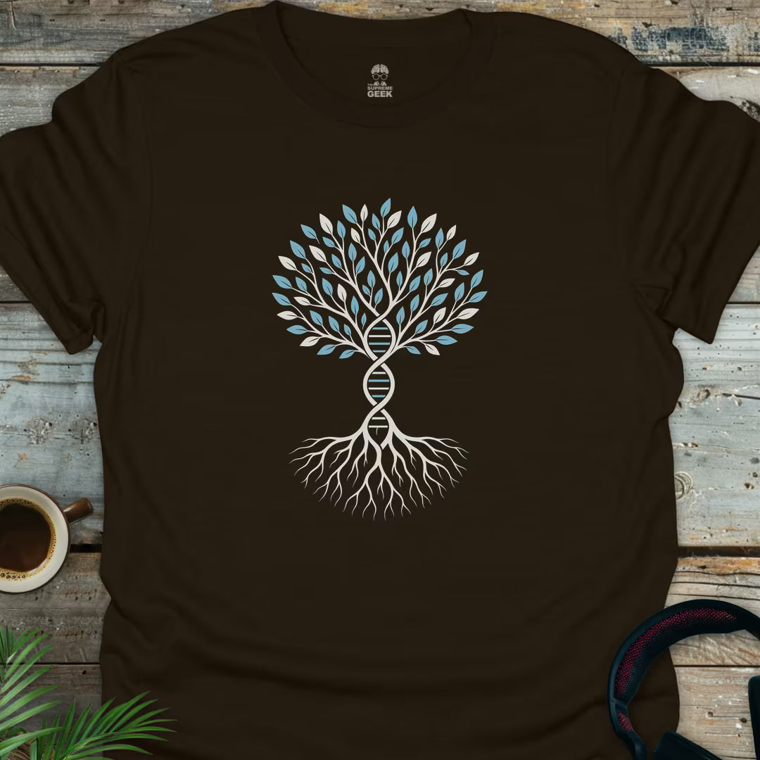 DNA Tree - Geek T-Shirt - Dark Chocolate