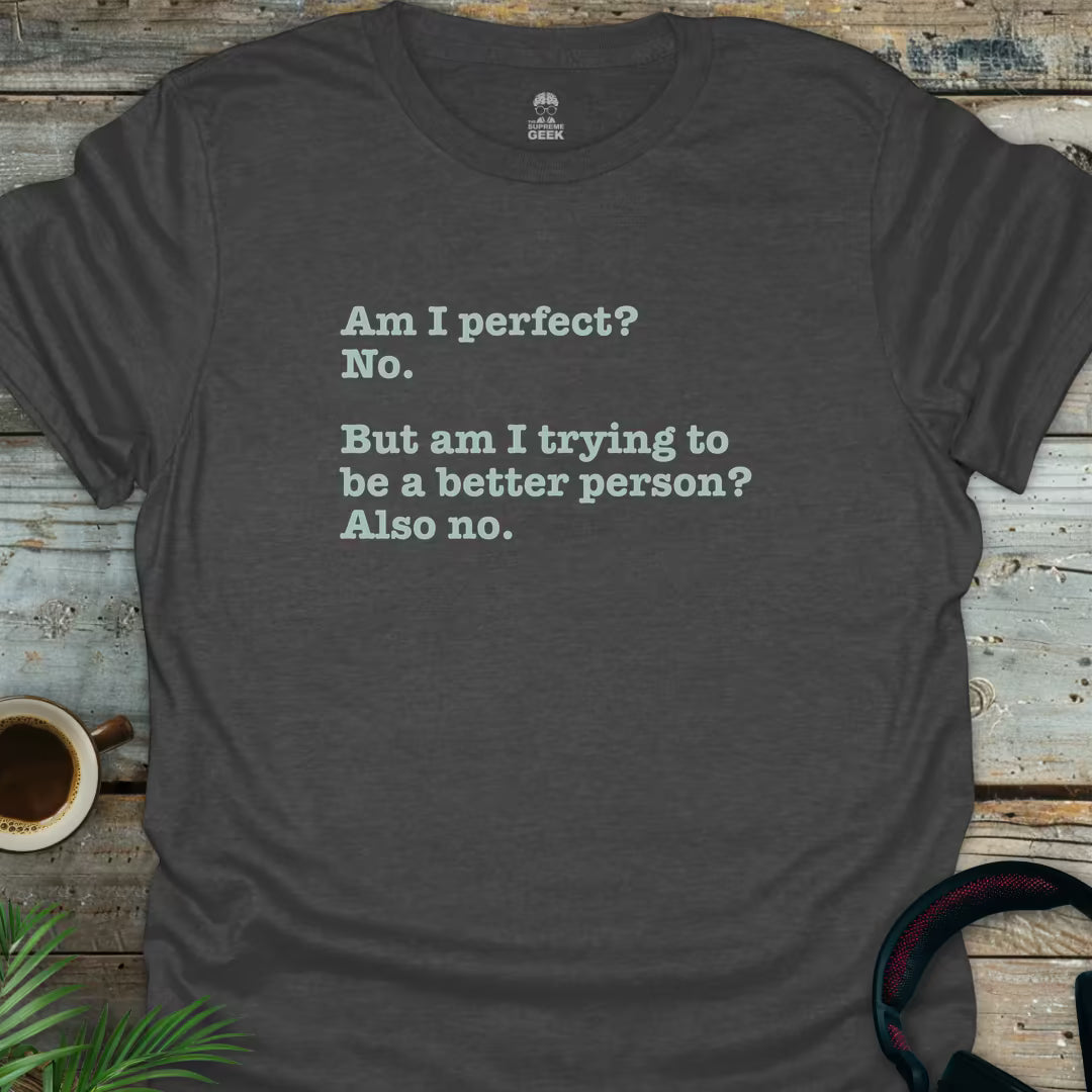 Am I Perfect? - Geek T-Shirt - Dark Heather