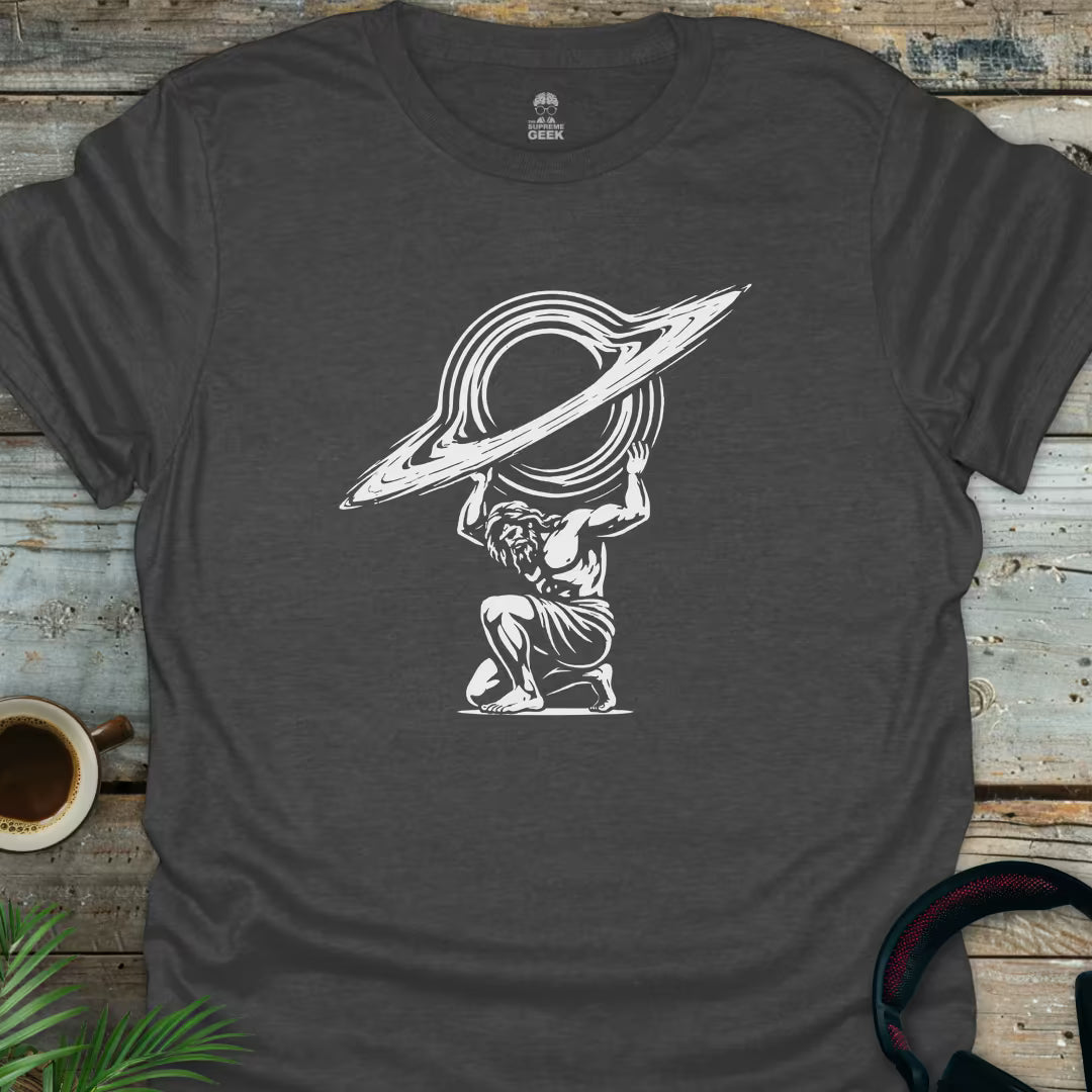 Atlas With Blackhole - Geek T-Shirt - Dark Heather