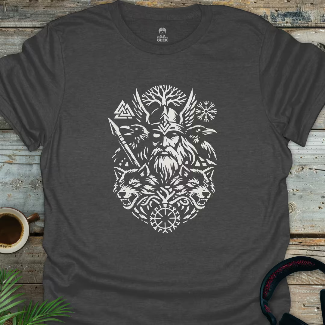 Odin And The Creatures Of Myth - Geek T-Shirt - Dark Heather