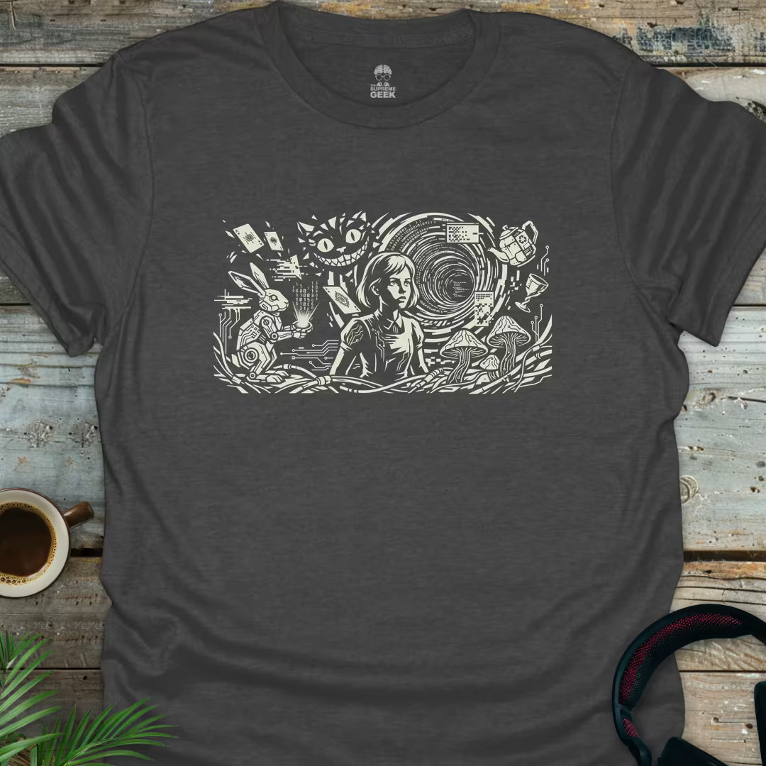 Alice In Cyberland - Geek T-Shirt - Dark Heather