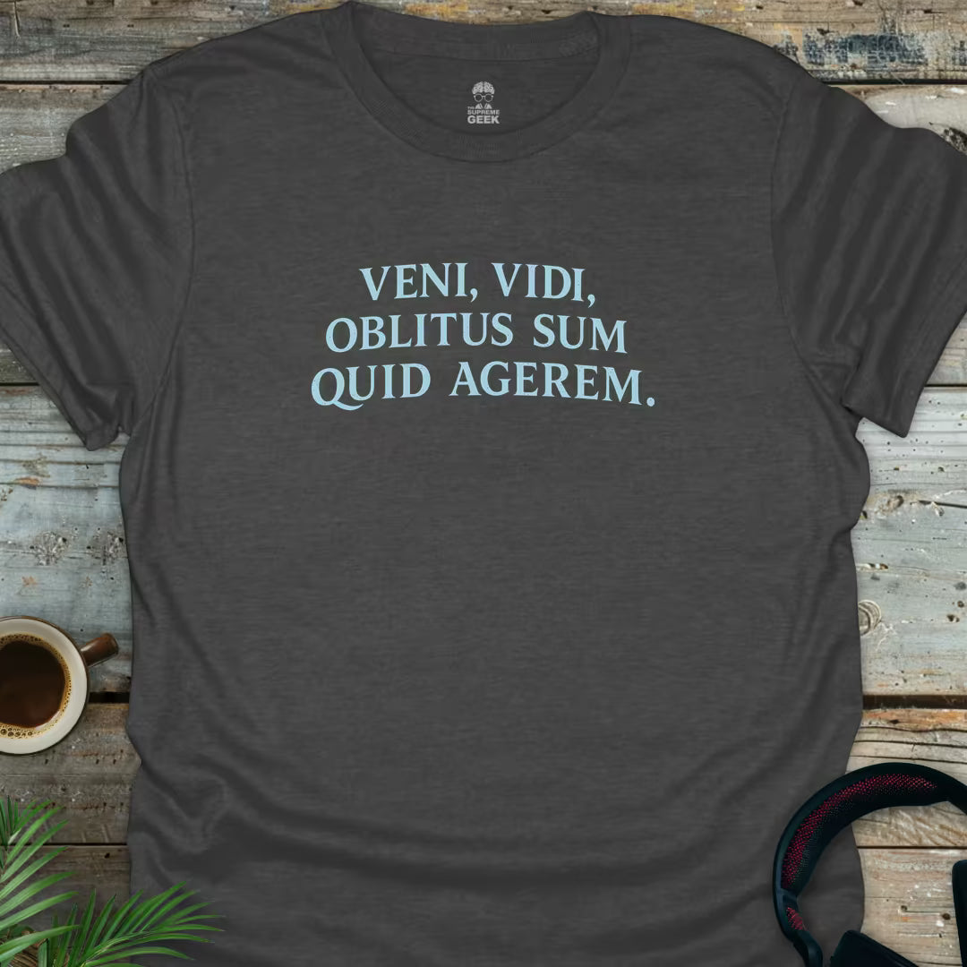 I Came I Saw I Forgot What I Was Doing (Latin) - Geek T-Shirt - Dark Heather