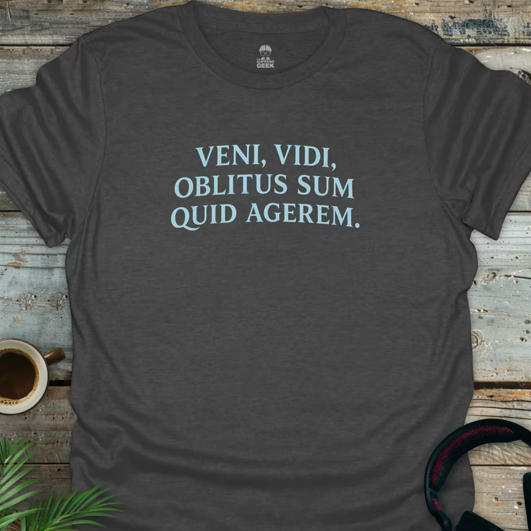 I Came, I Saw, I Forgot What I Was Doing (Latin) - Geek T-Shirt - Dark Heather