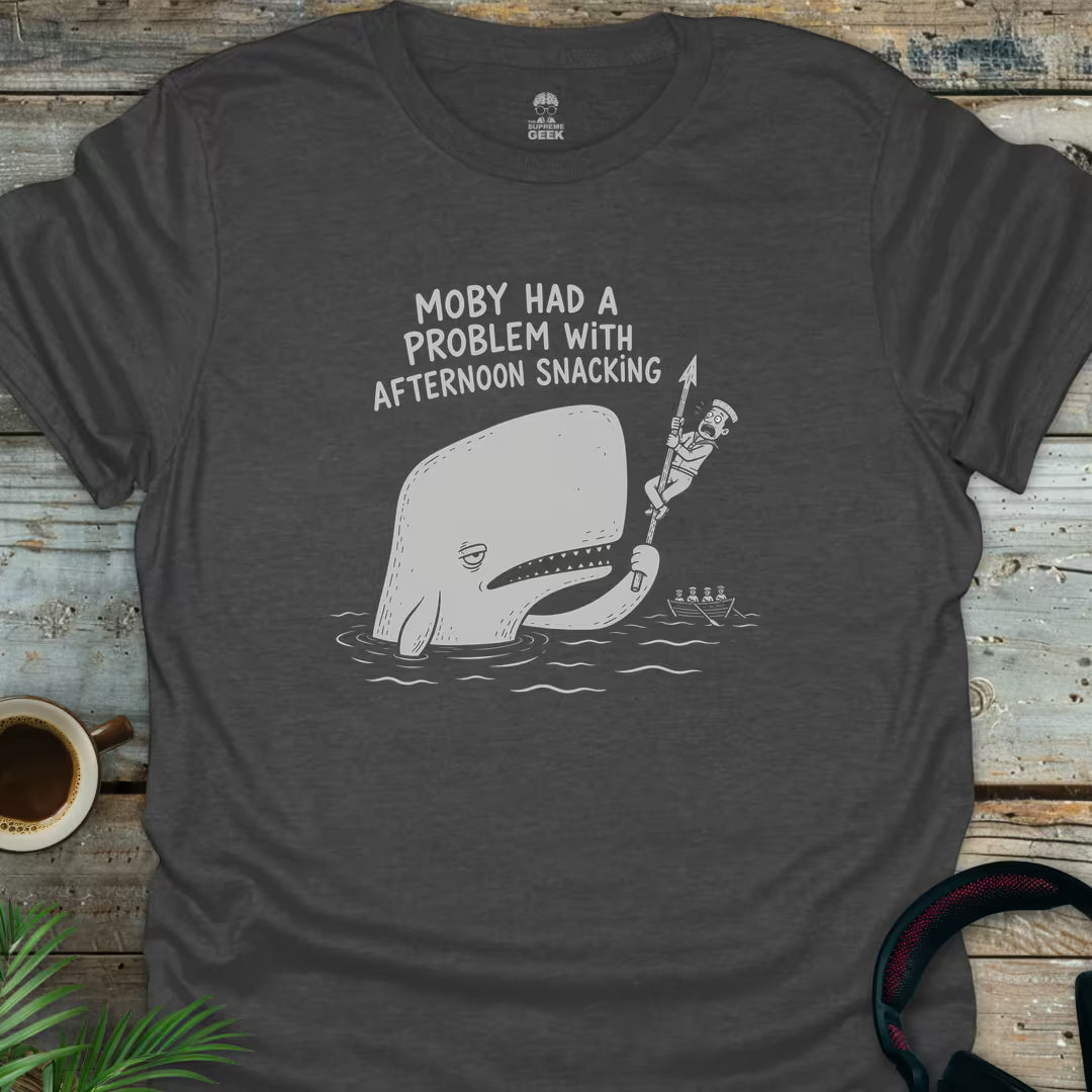 Moby Had A Problem - Funny Literary Geek T-Shirt - Dark Heather