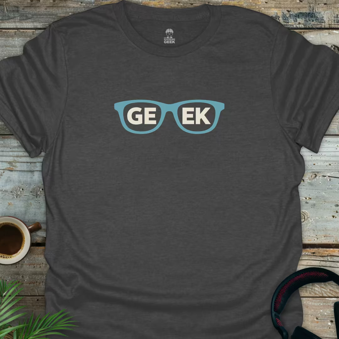 Geek (Glasses) - Geek T-Shirt - Dark Heather