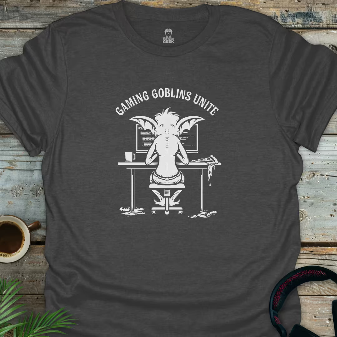 Gaming Goblins Unite - Geek T-Shirt - Dark Heather