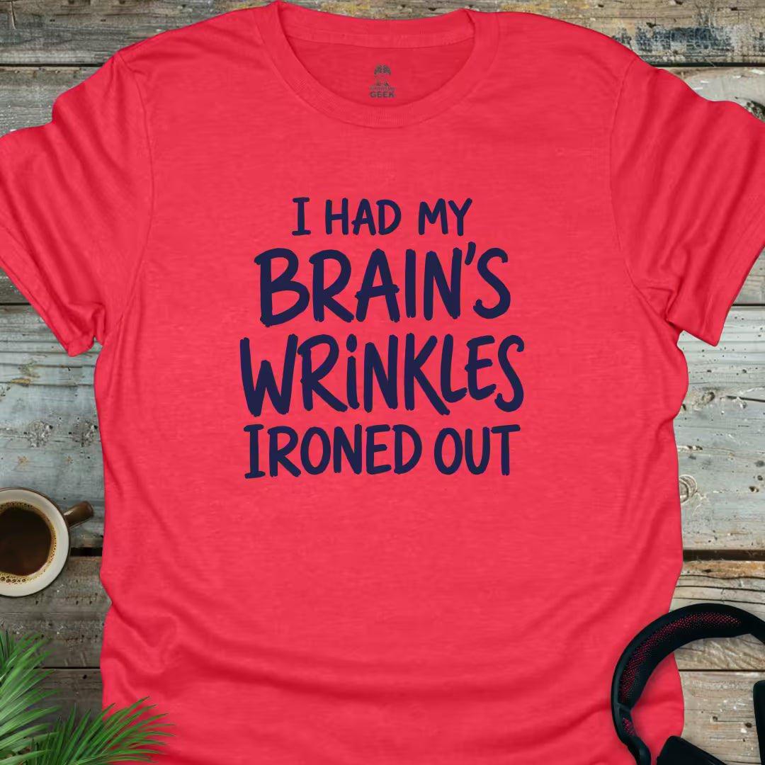 Brain's Wrinkles - Funny Geek T-Shirt - Heather Red