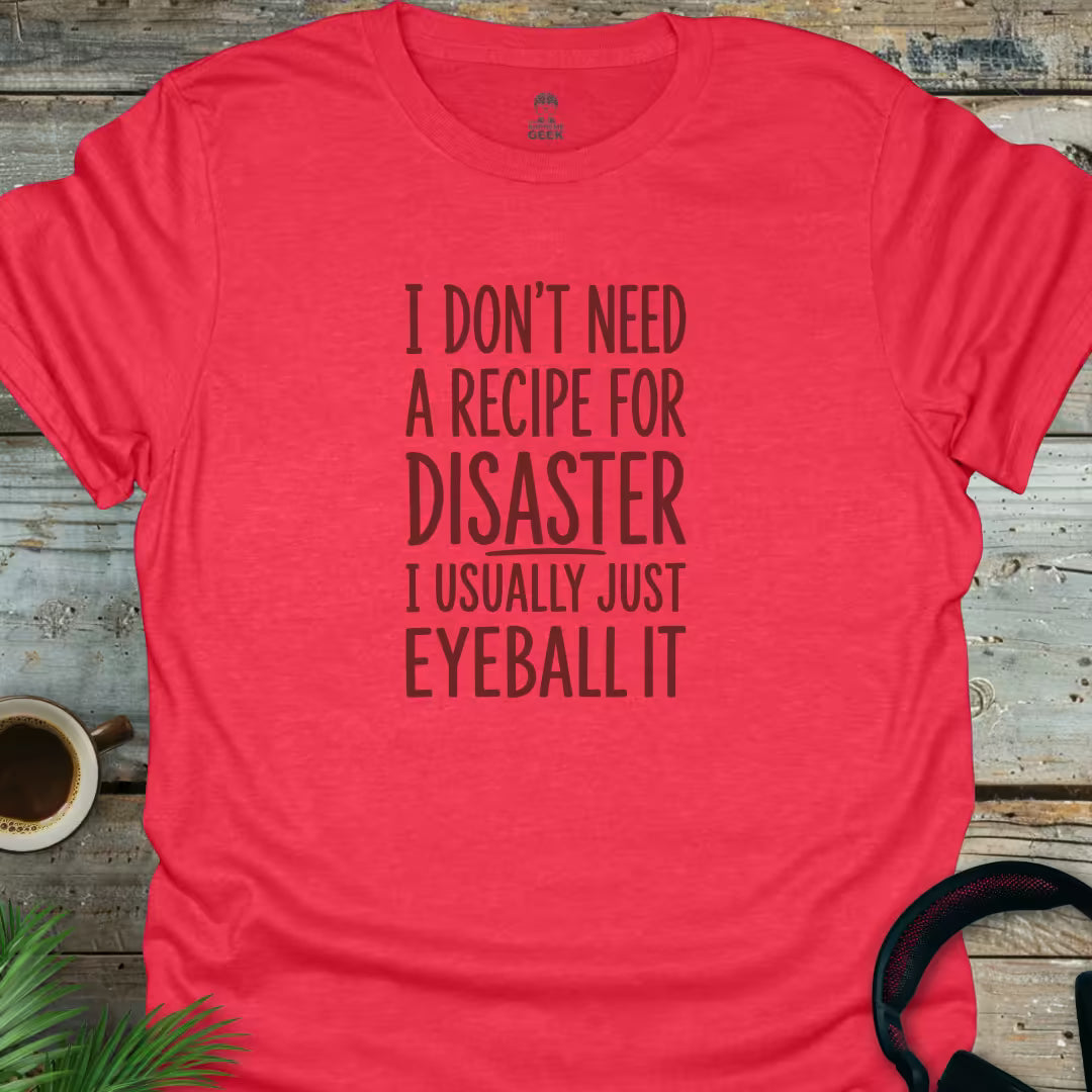 Recipe For Disaster - Geek T-Shirt - Heather Red