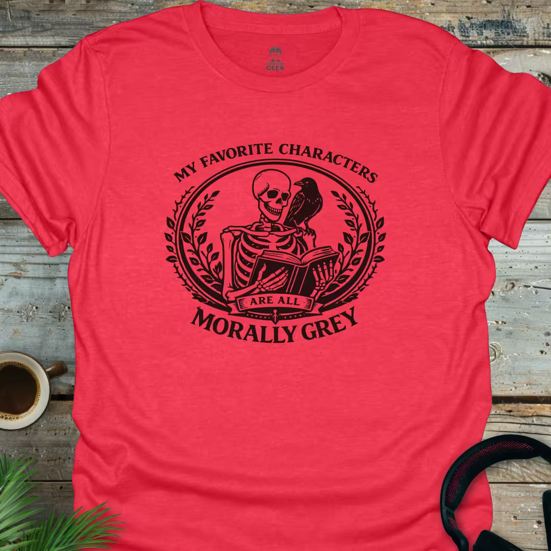 Morally Grey - Geek T-Shirt - Heather Red