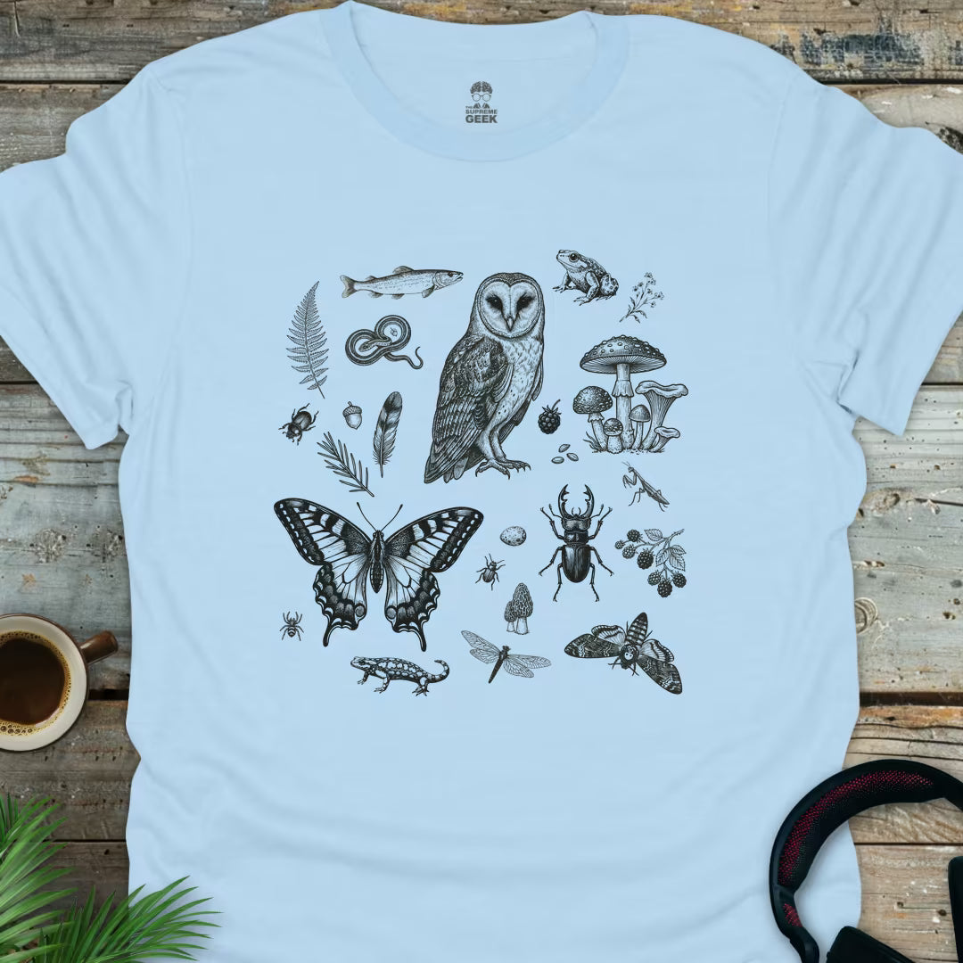 Woodland Creatures– Geek T-Shirt - Light Blue