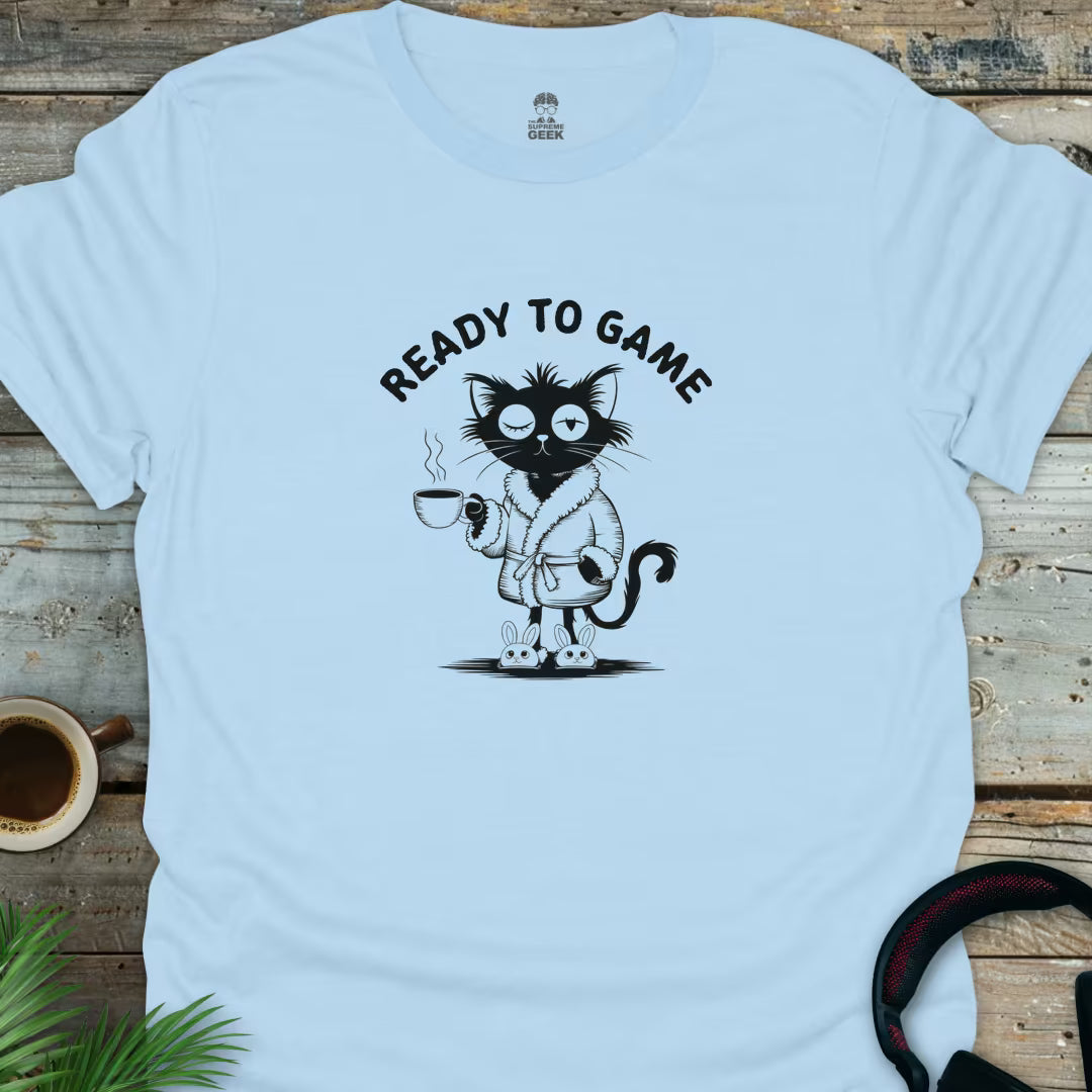 Ready to Game - Geek T-Shirt - Light Blue